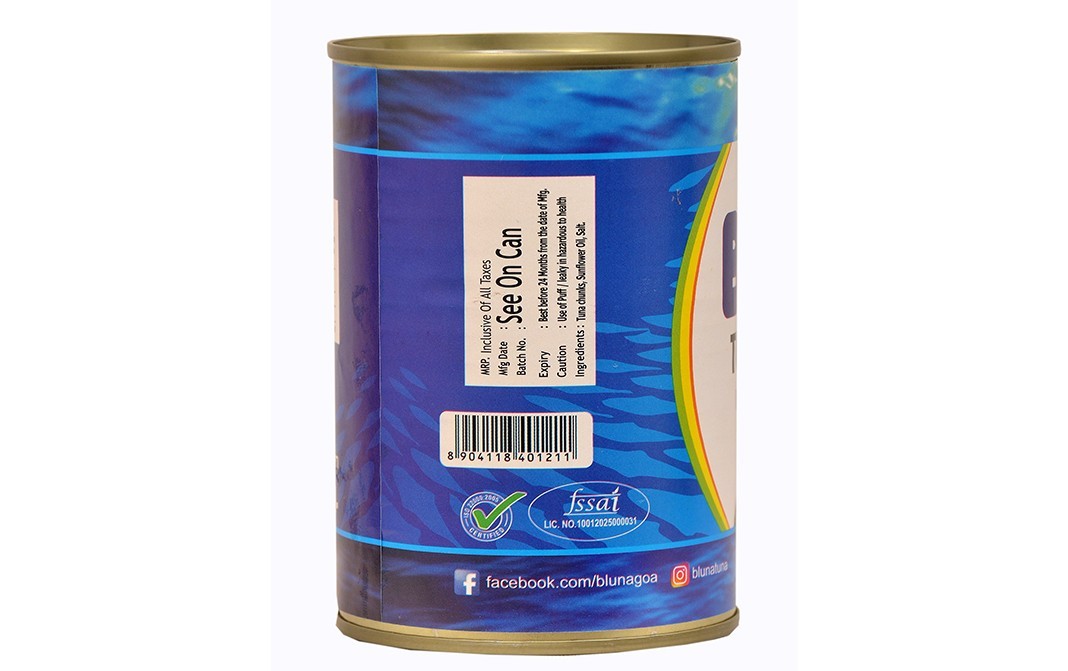 Bluna Tuna Chunks In Sunflower Oil   Tin  425 grams